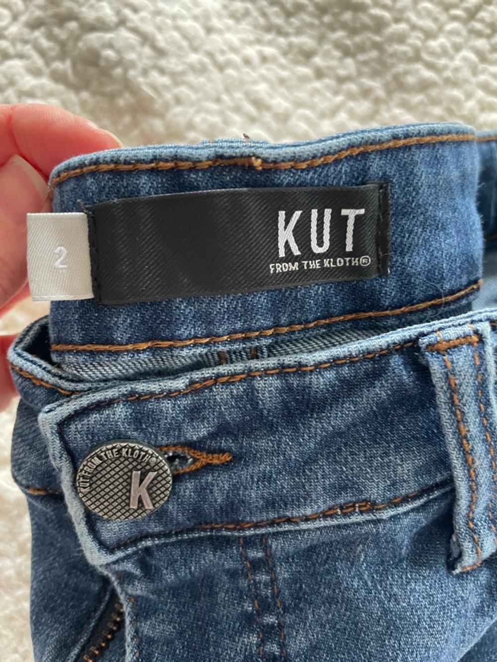Kut from the Kloth Women's Medium Blue Straight-Leg Jeans - Picture 3 of 4
